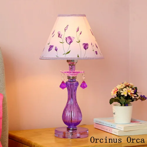 purple bedside table lamps