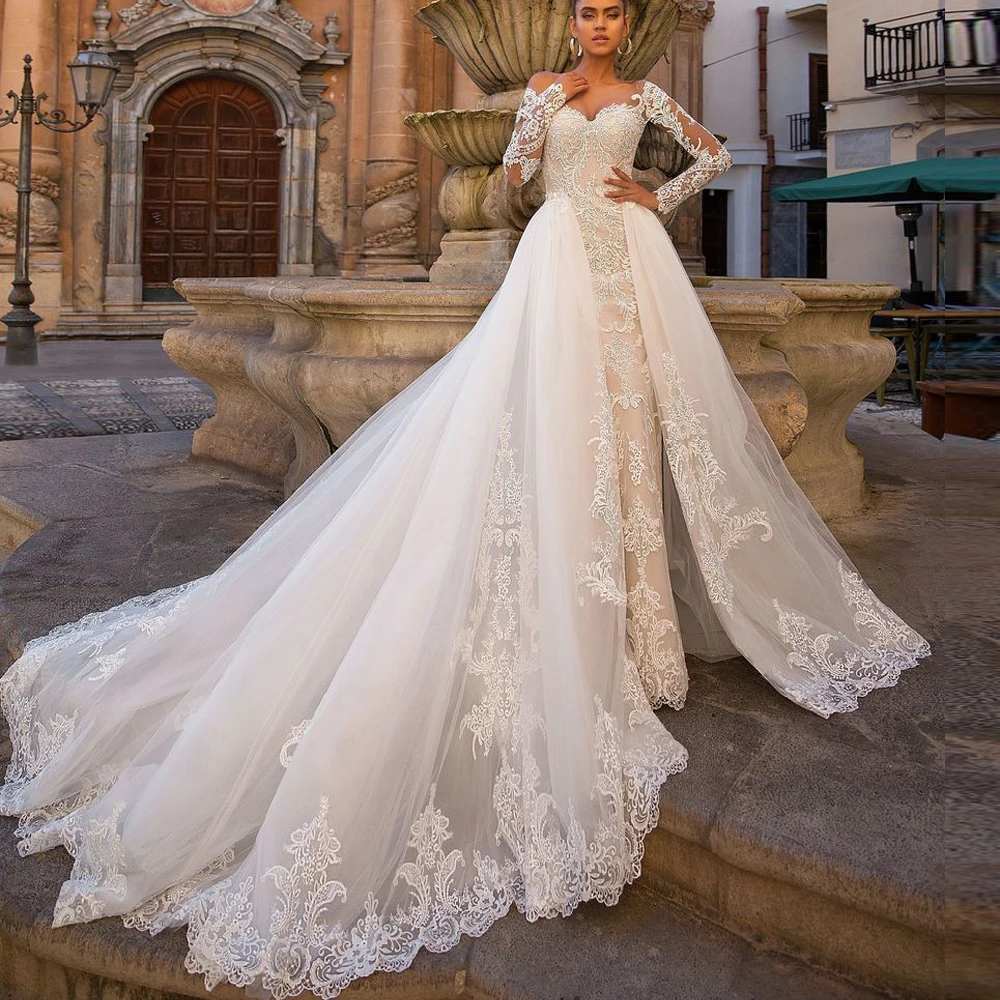 Sexy Mermaid Wedding Dress Detachable 