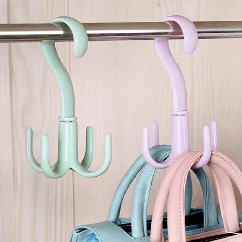 Space Saving Rotated Hanger Hooks Wardrobe Clothes Rack Hanger Organizer Bag Hanger Shoes Belt Scarf Hanging Rack Closet Hanger-animated-img