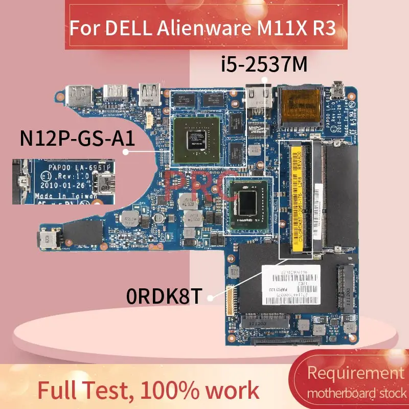 Agora arthmata Forhtoy Ypologisth Cn 0rdk8t 0rdk8t For Dell Alienware M11x R3 I5 2537m Laptop Motherboard La 6961p Sr03w N12p Gs A1 Ddr3 Notebook Mainboard