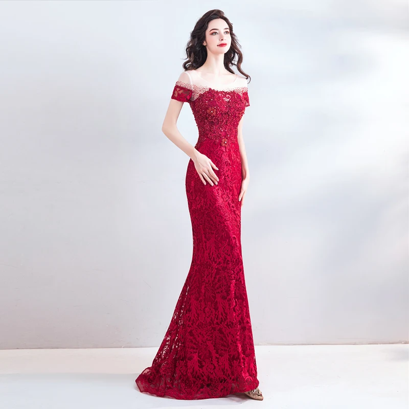 Fashion Luxury Lace Mermaid Evening 