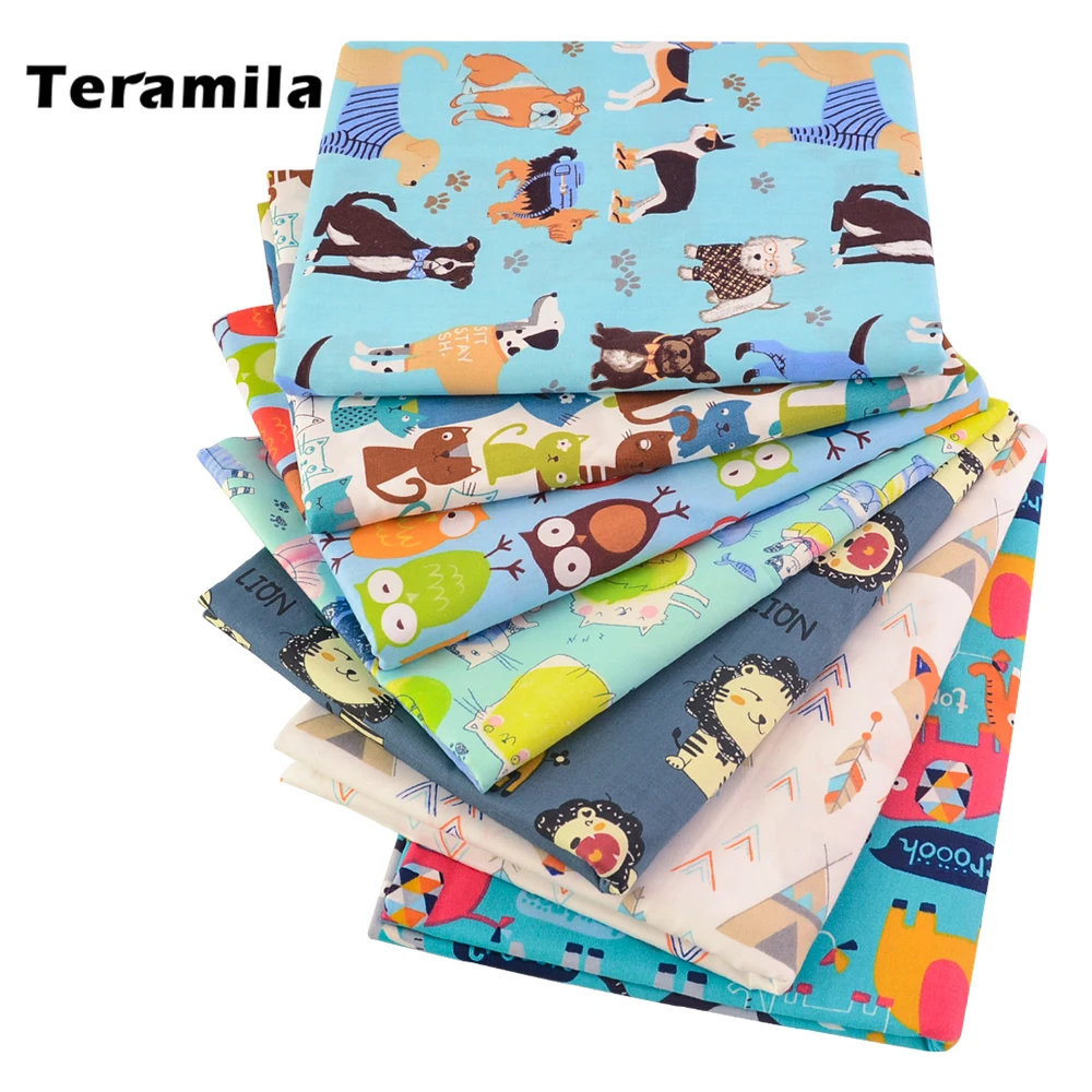 Teramila Flower Design 20x25cm 100% Cotton Fabric Telas Patchwork Printed  Tissu Handmade DIY Quilting Home