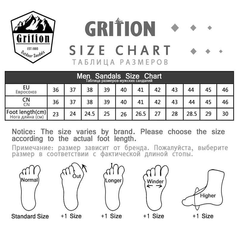 grition hiking sandals