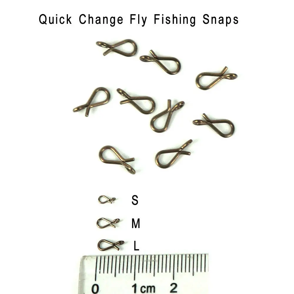 קנו ציוד לדיג  Aventik 75pc Quick Change Fly Fishing Snaps Stainless Steel  Hook Snaps For Flies