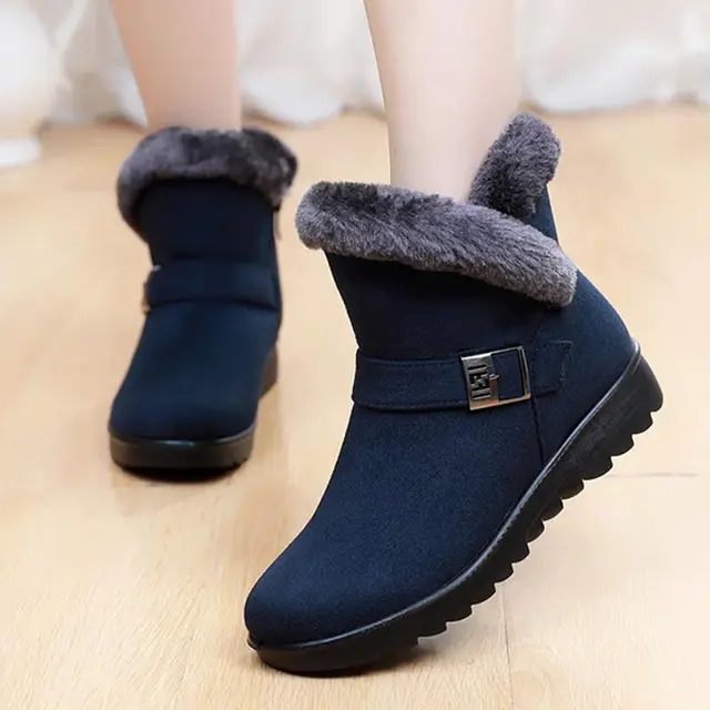 Women boots snow 2022 warm plush suede 