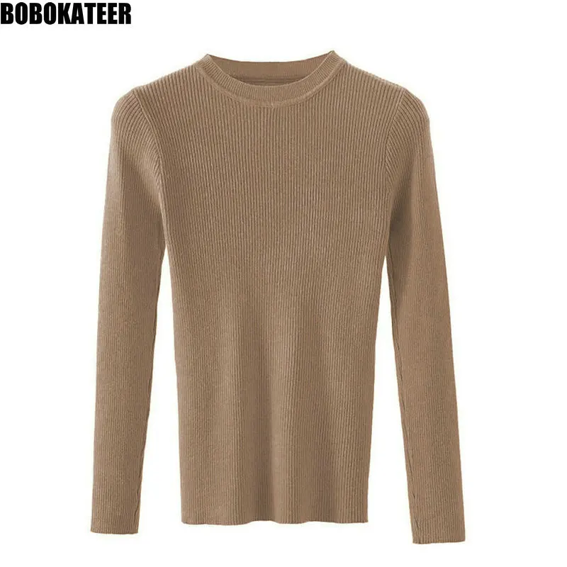 Fall Pink Knit Sweater Women Clothes 