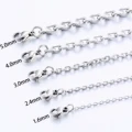 Stainless Steel Silver Color O Shape Chain Necklace 1.6mm / 2.4mm / 3mm / 4mm / 5mm Fashion Men And Women New Jewelry preview-5