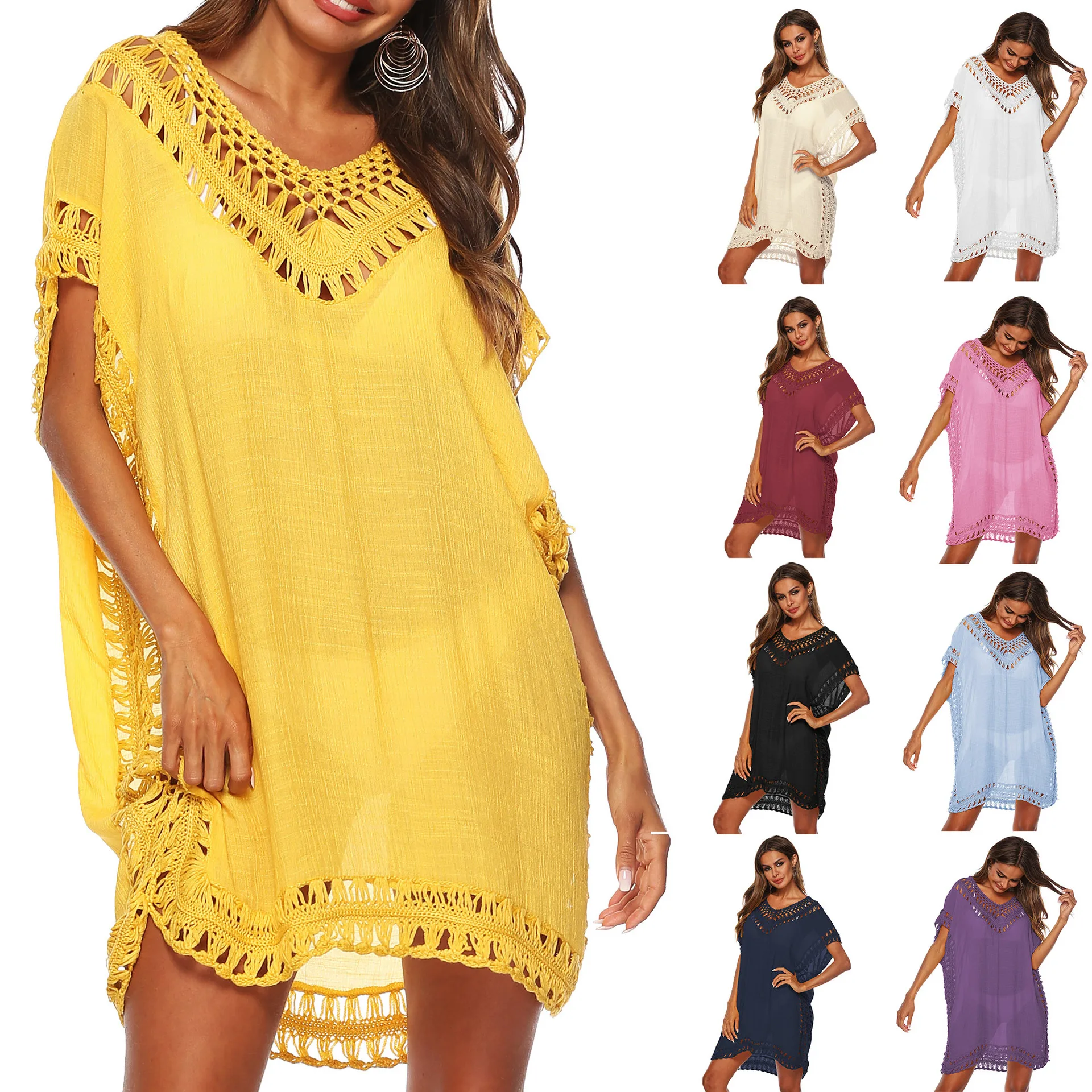 yellow cover up dress