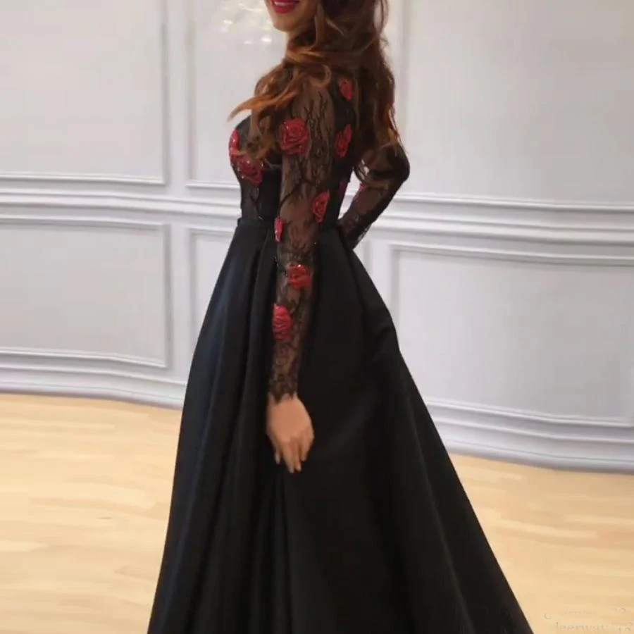 קנו שמלות לנשף | 2022 Arabic Sexy Black 