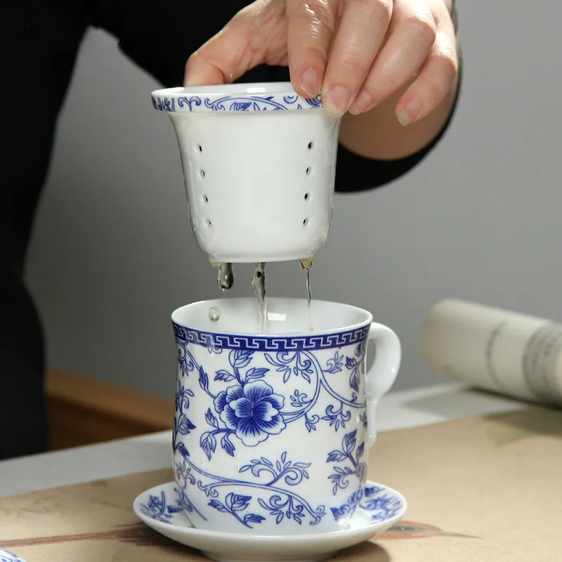 blue and white china cups