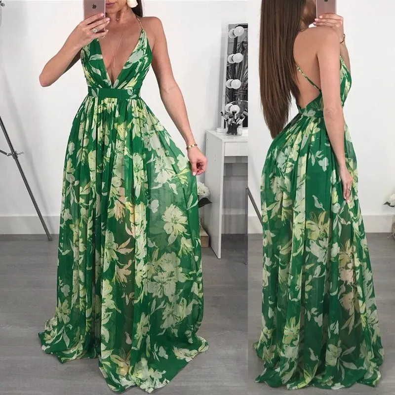 Summer Dress Back Corss Backless Beach 