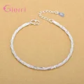 Hot Fashion Twisted Chain Anklet 925 Sterling Silver Bracelet Chain Jewelry For Women Girl Gifts Wholesale