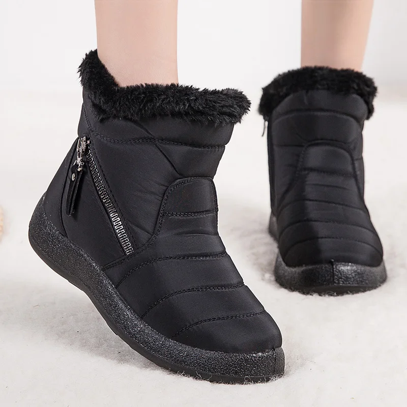 womens black ankle winter boots