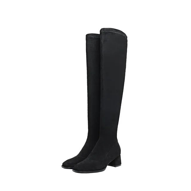 ladies slim leg knee high boots