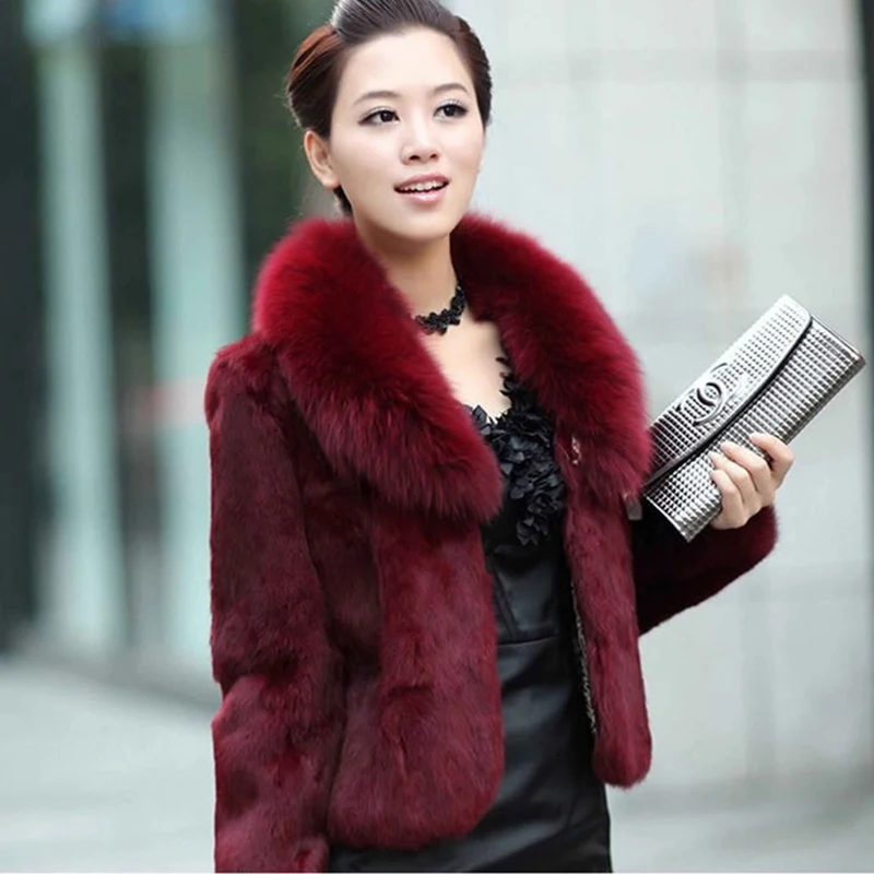 Faux Fur Jacket Fake Rabbit Fur Jacket Coat