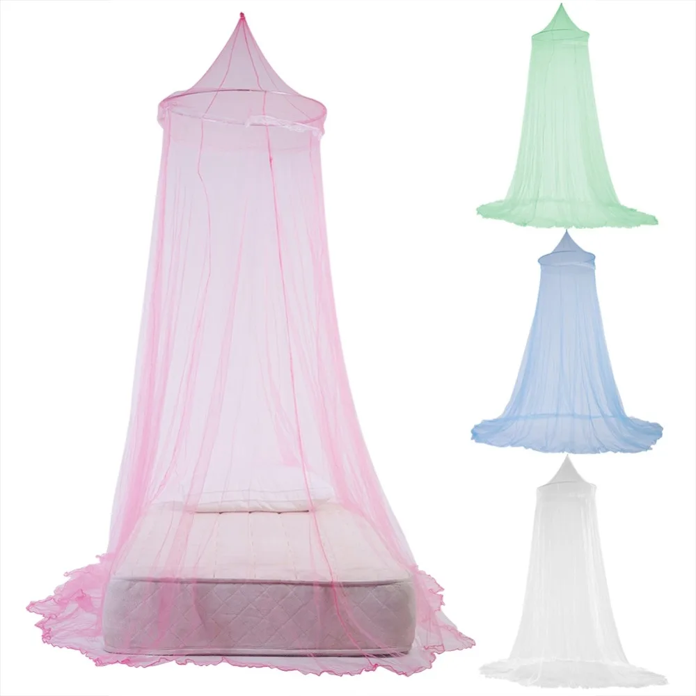 Elegant Round Lace Insect Bed Canopy Netting Curtain Hung Dome Mosquito Net for Summer Mesh Fabric Lit Lace Baby Kids Bed Canop