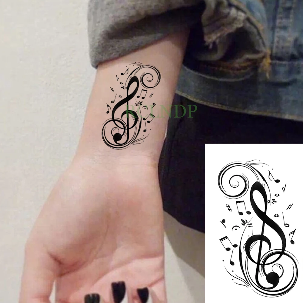 Agora Tatoyaz Waterproof Temporary Tattoo Sticker Music Note Tattoos Flash Fake Tatoo Tatouage Tatto For Men Women Kids