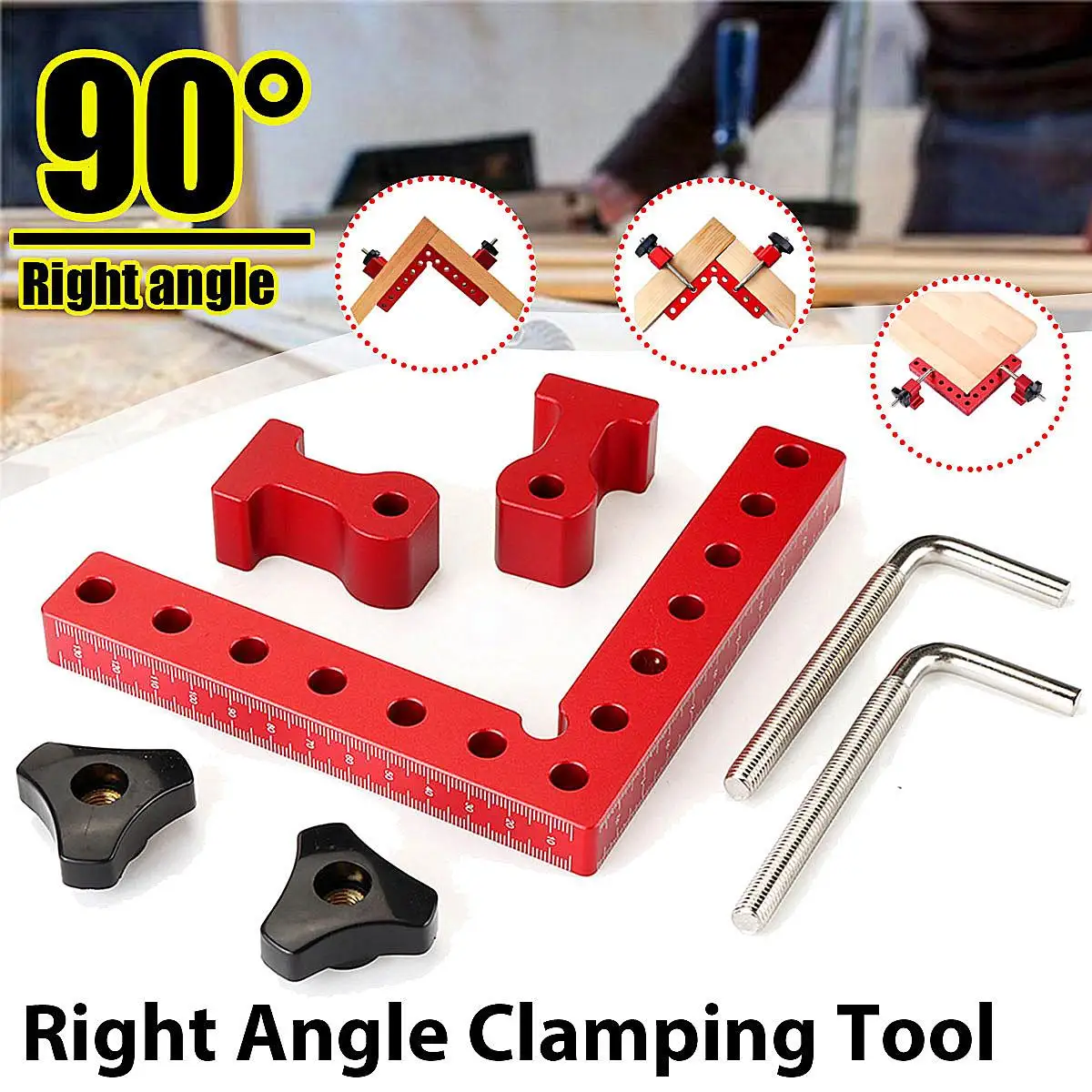 Woodworking Precision Clamping Square L-Shaped Auxiliary Fixture Splicing Board Positioning Panel Fixed Clip Carpenter
