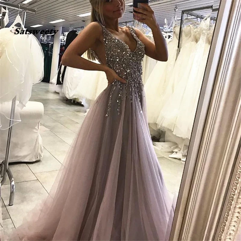 v neck prom dresses