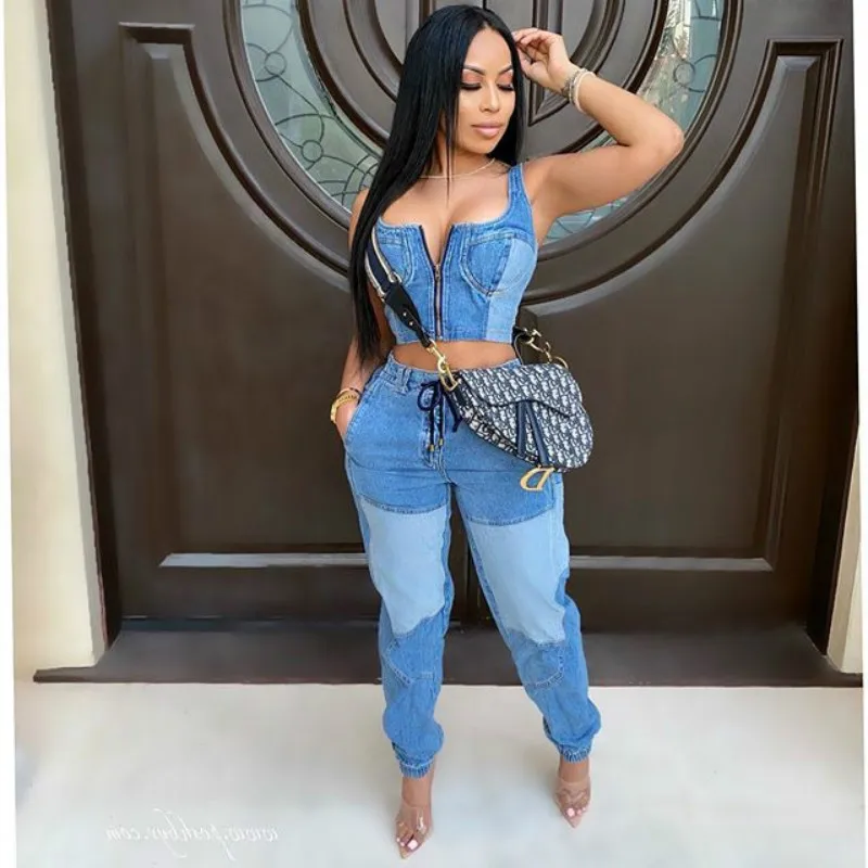 Denim Two Piece Set Fall Clothes 