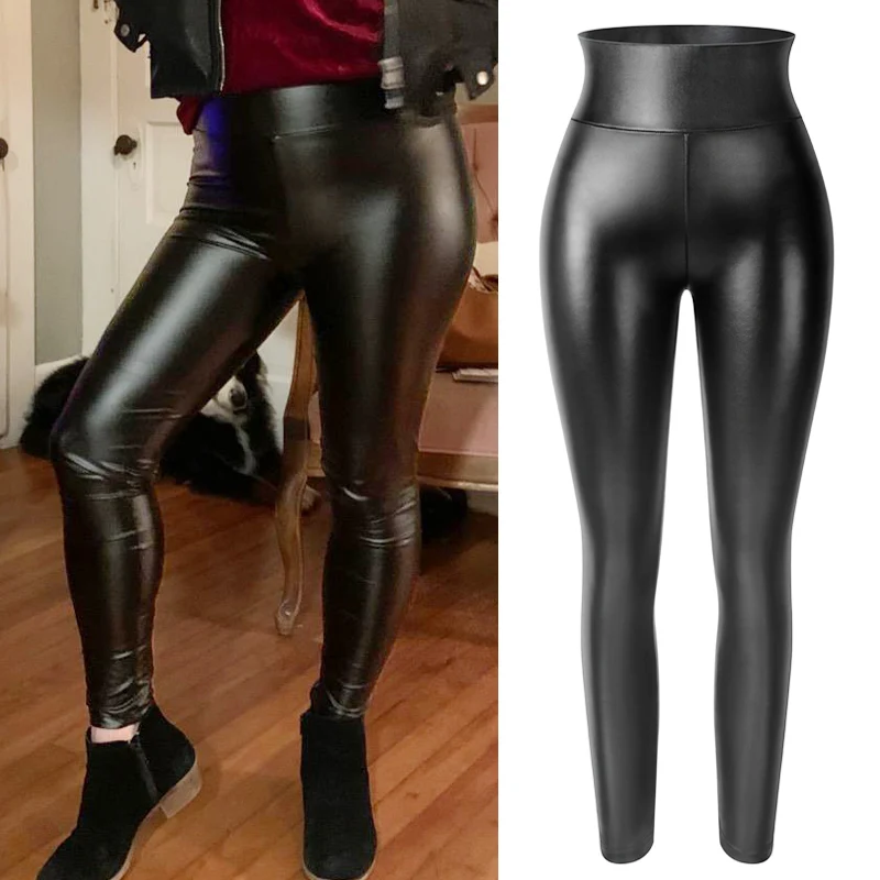 black leather legging