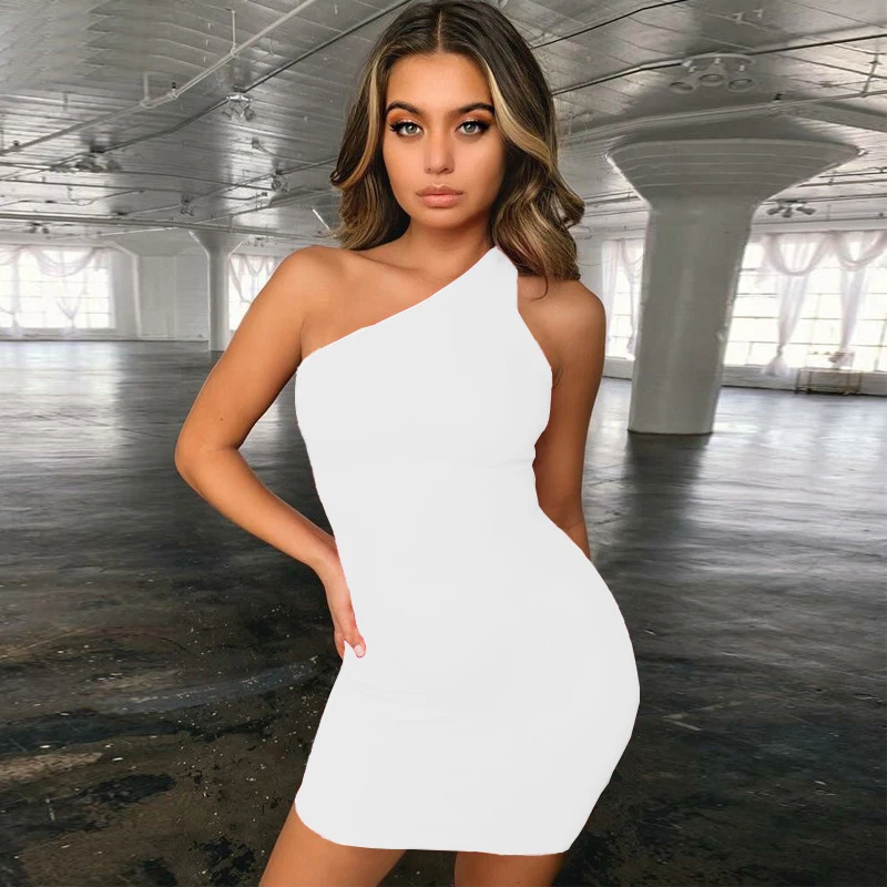 New Black One Shoulder Club Party Sexy 