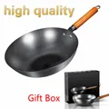 Gift Box High Quality Chinese Iron Wok Traditional Handmade Iron Pot Non-stick Pan Non-coating Induction and Gas Frying Pan preview-1