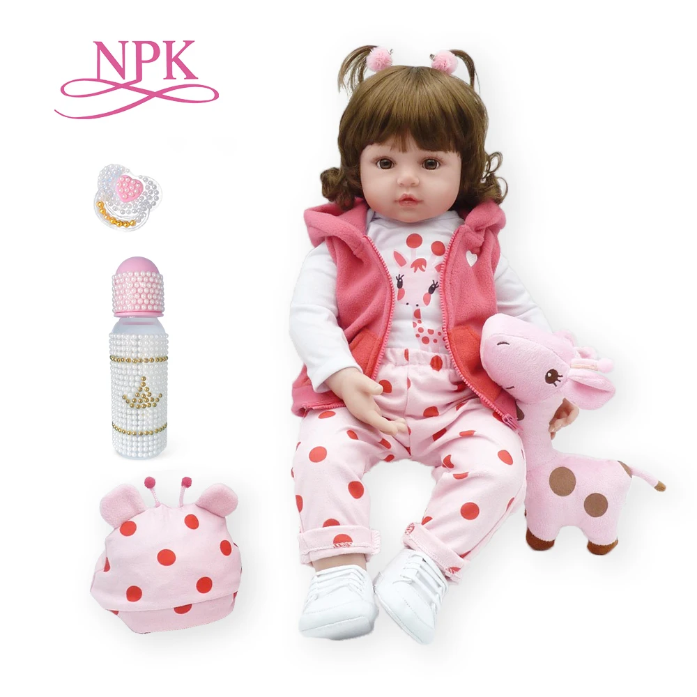 קנו אביזרים ובובות Npkcollection Silicone Reborn Baby Doll Realista Bebe Dolls For Princess Girls Birthday Gift Lifelike Vinyl Reborn Dolls