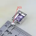 Square Natural Purple Zircon White Australian Crystal 925 Silver Jewelry Sets For Women Wedding Earrings/Pendant/Necklace/Ring preview-5