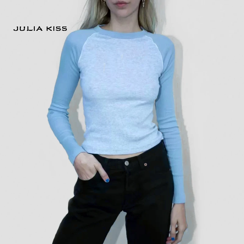 Women Soft Cotton Raglan Long Sleeve 