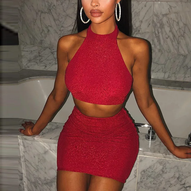 red sparkly 2 piece set