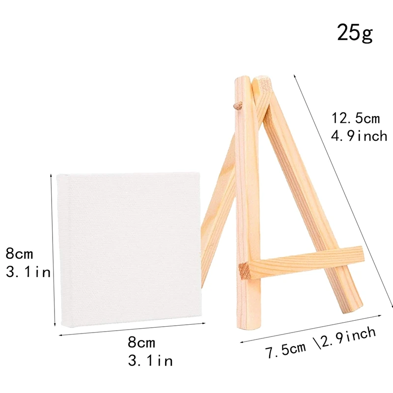 Artists 3 inch x3 inch Mini Canvas & 5 inch Mini Easel Set