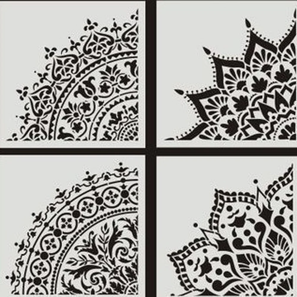 A4 A3 A2 Size DIY Craft Mandala Stencils for Painting on Wood,Fabric,Walls  Art Scrapbooking Stamping Album Embossing Paper Cards