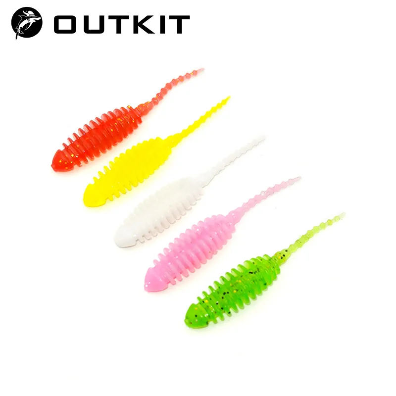 JYJ 1box 3cm Larva Swimbait Silicone Worm Baits Rubber Shrimp