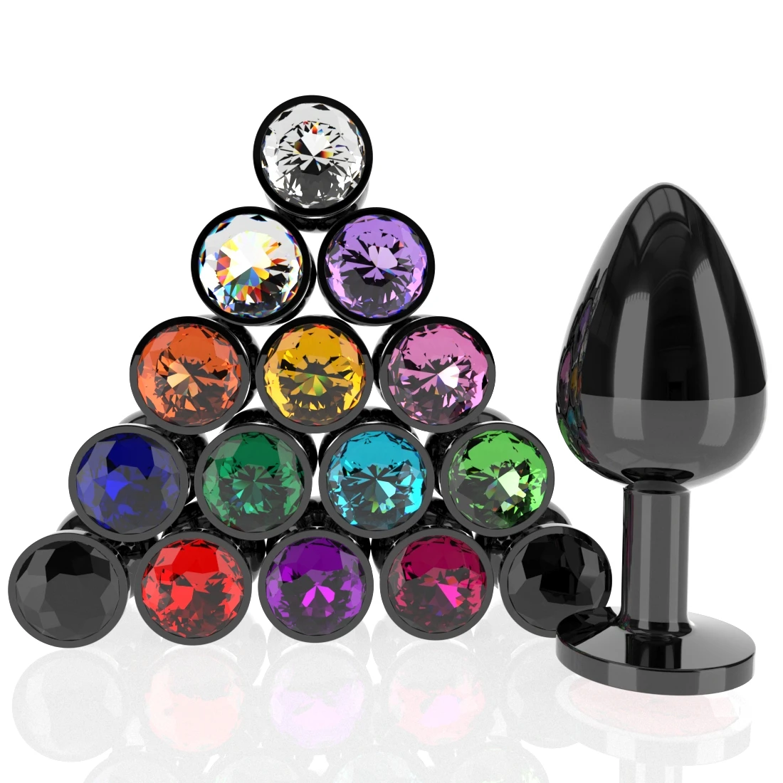 Купить Секс товары | Black Anal Plug Stainless Smooth Metal Multicolor  Jewelry Crystal Stone Butt Anus Dilatator Gay Prostate Massage Anal Sex Toys