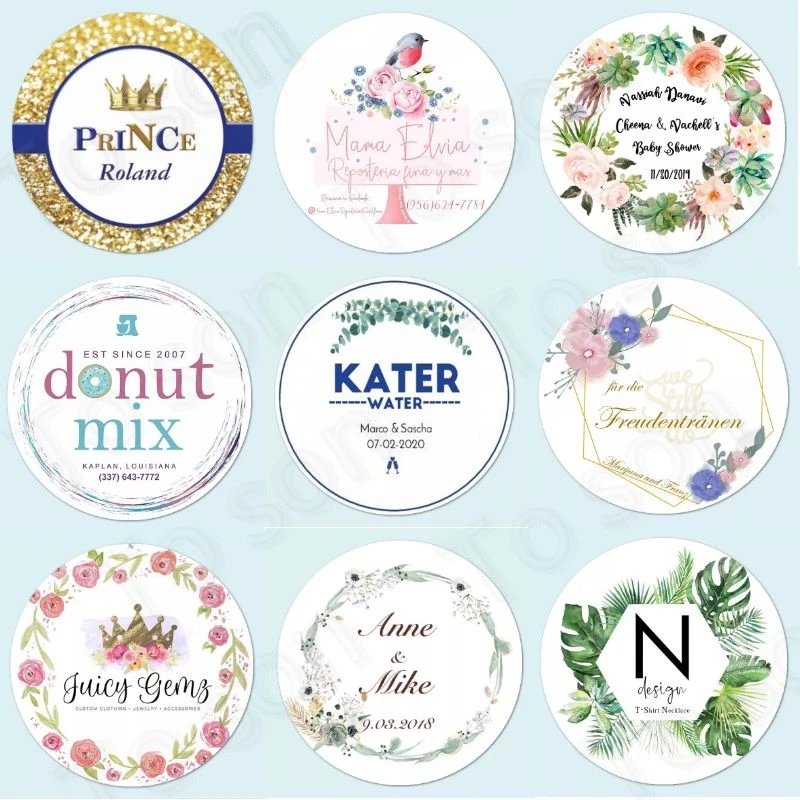 100 Pieces. Customized Wedding Stickers, Invitations Seals, Favors