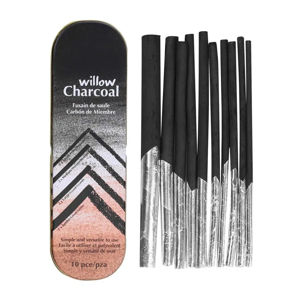 25x Vine Charcoal Pencils Drawing Sketching Willow Charcoal Sticks