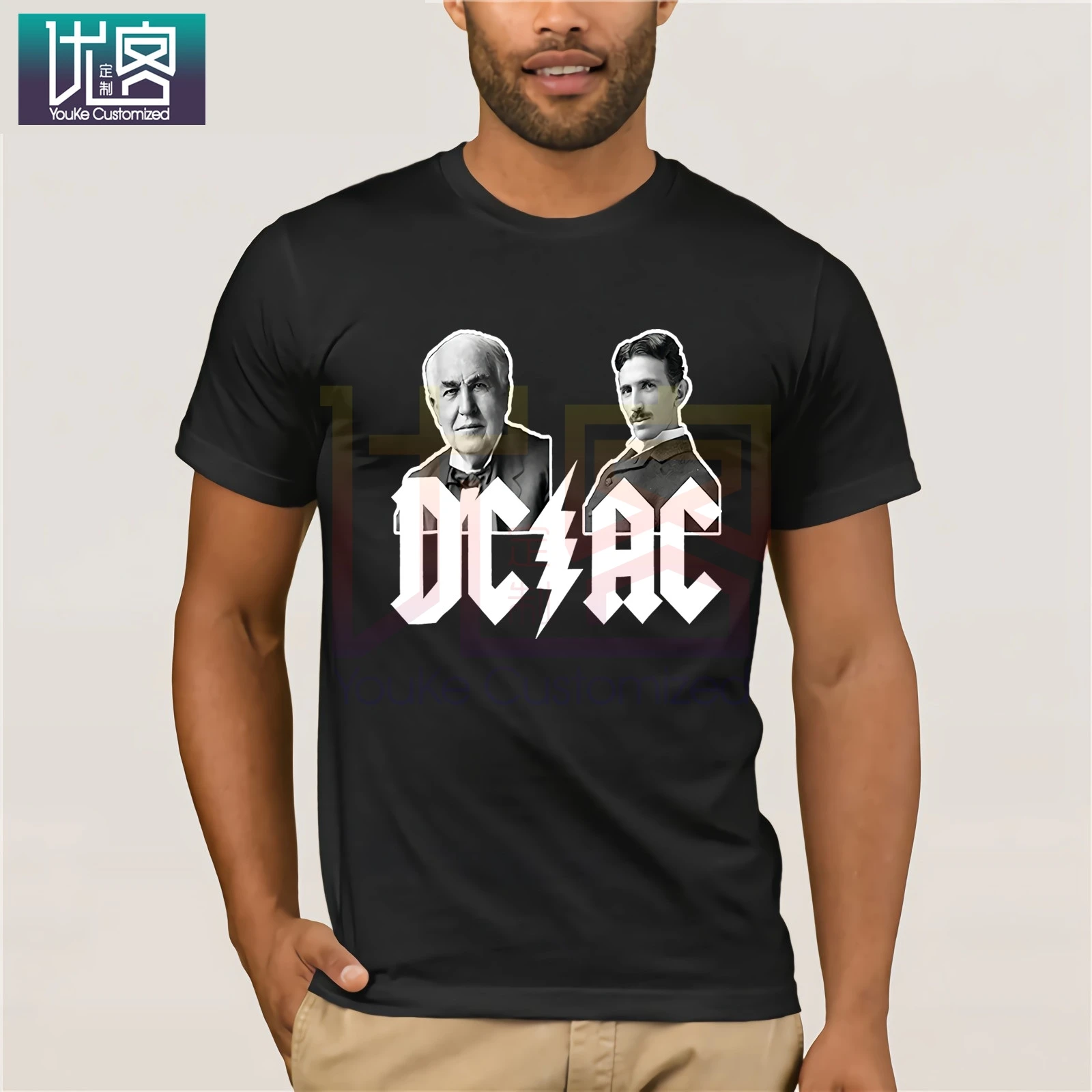 ac dc tesla edison t shirt