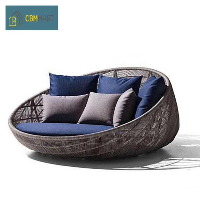 outdoor wicker lounger sofa bed