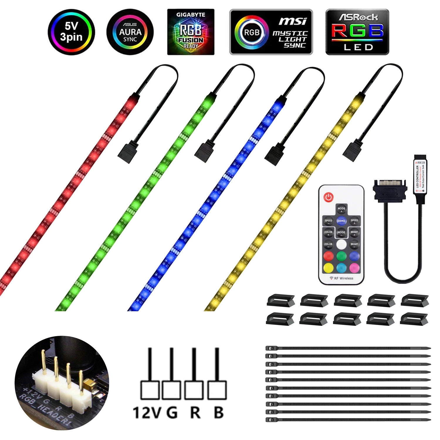 addressable rgb led strip 12v