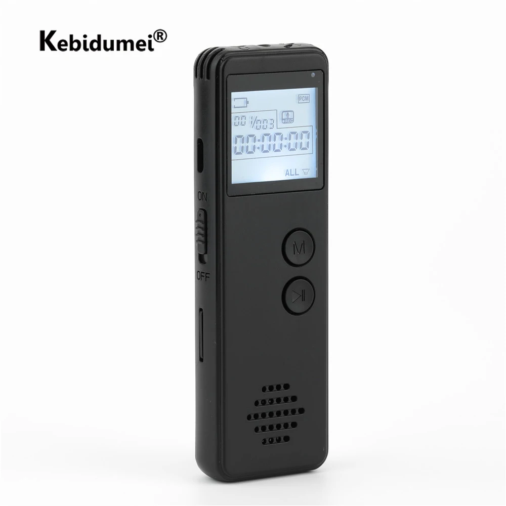 Digital Voice Recorder Long Distance Audio MP3 Dictaphone Noise Reduction Voice One Key Recording MP3 WAV Record Player 128Kbps