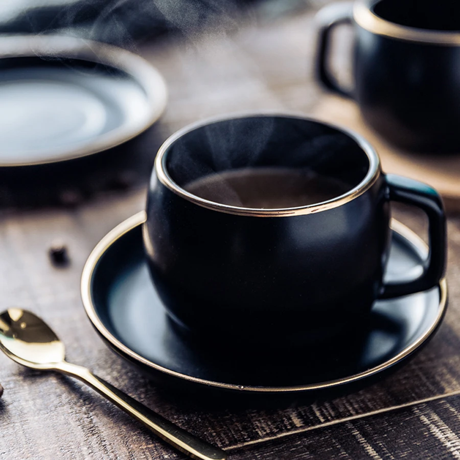 black porcelain coffee mugs