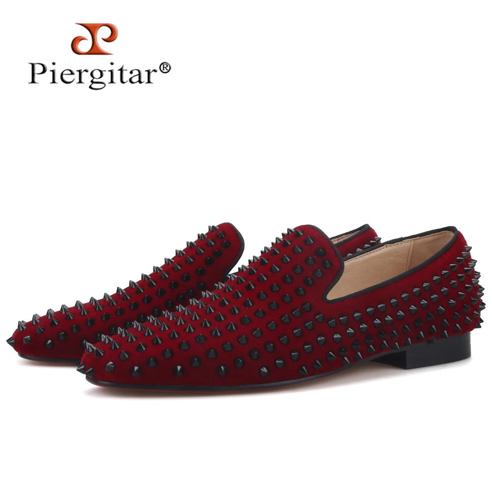 wine velvet loafers