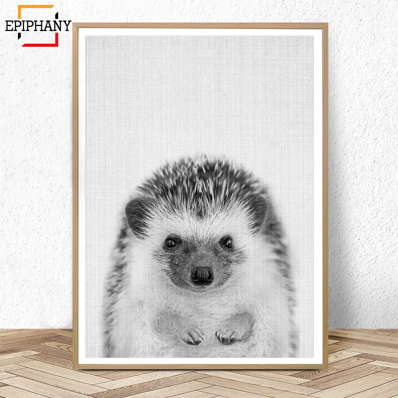 Αγορά Διακόσμηση σπιτιού  Baby Animals Wall Art Nursery Decor Woodland  Animal Hedgehog Print Black and White Large Baby Room Poster Nordic Canvas  Painting