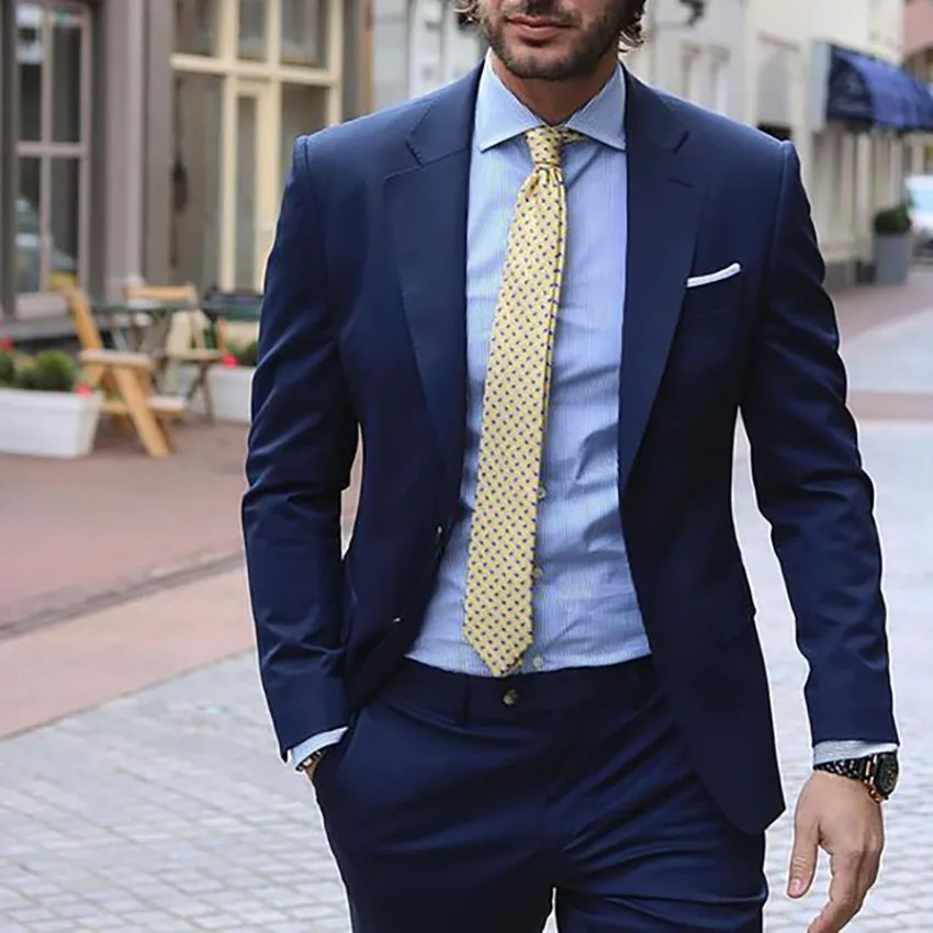 slim fit blue suits for men