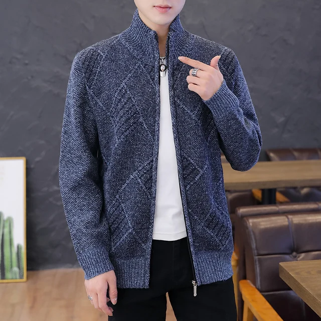 Zipper Cardigan Sweater Men Fashion 