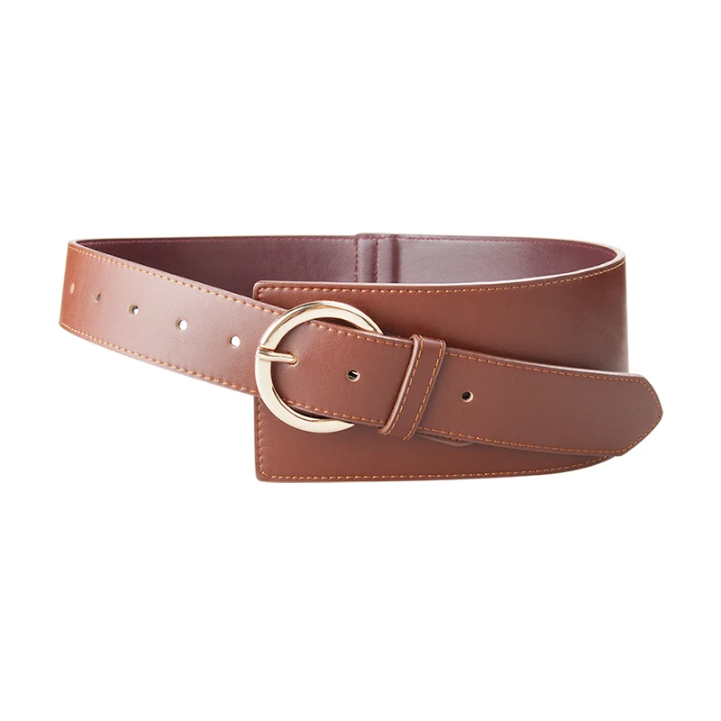 thin brown leather belt