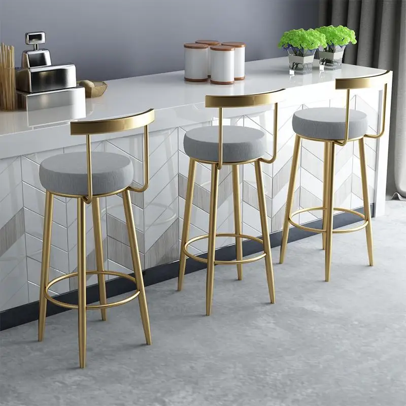 gold fur bar stools