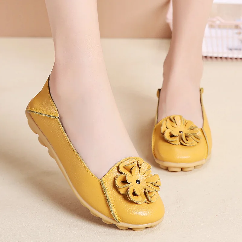 low heel leather shoes