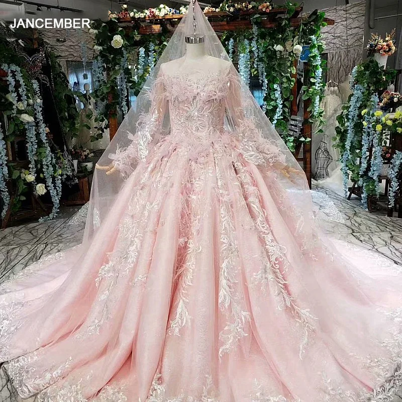 LS11994 Pink Ball Gown Wedding Dresses 